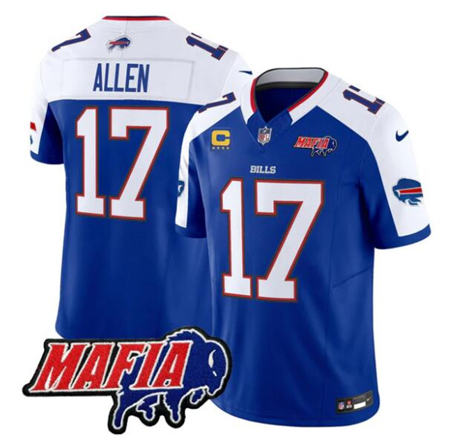 Men's Buffalo Bills #17 Josh Allen Royal Alternate F.U.S.E. 4-Star C With Bills Mafia Patch Vapor Untouchable Limited Stitched Football Jersey Men's Buffalo Bills #17 Josh Allen Royal Alternate F.U.S.E. 4-Star C With Bills Mafia Patch Vapor Untouchable Limited Stitched Football Jersey